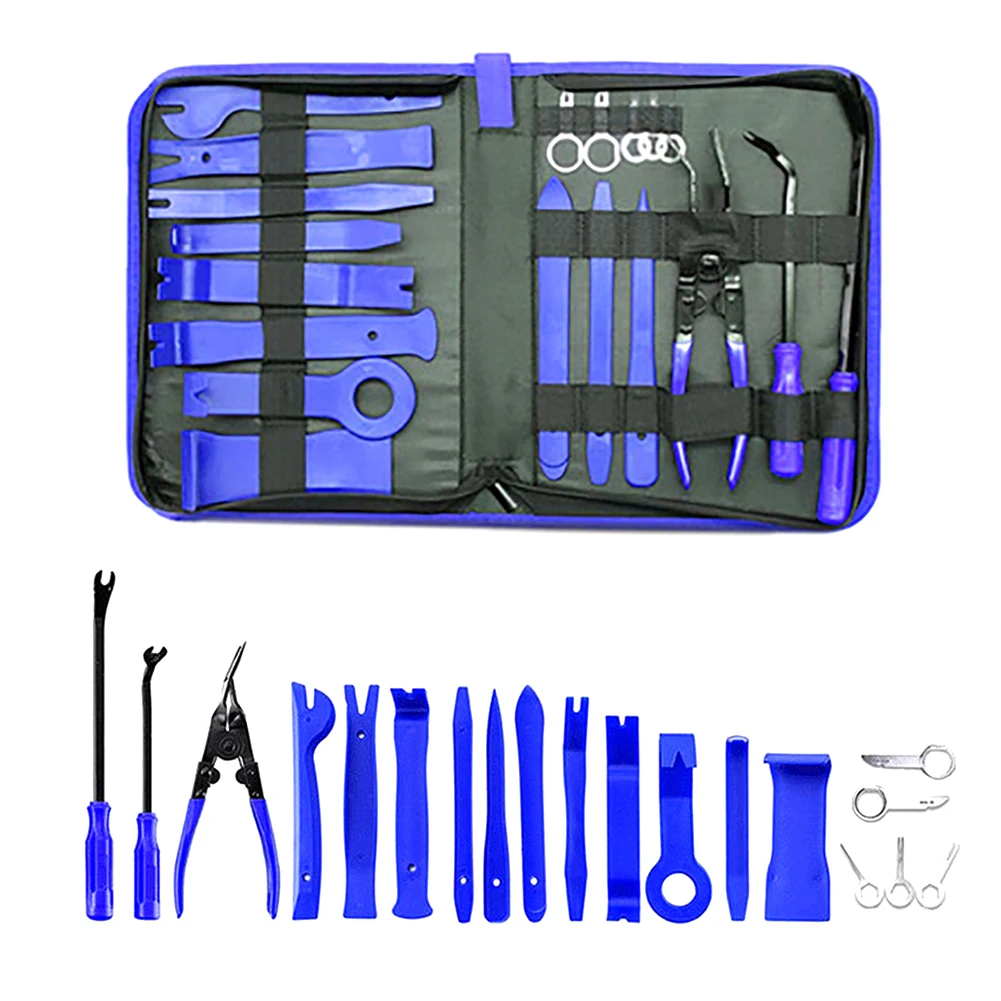 

19pcs Accessories Dashboard Attachment Clips Removal Repair Wedges Console Car Disassembly Tool Set Trim Door Audio Radio Auto