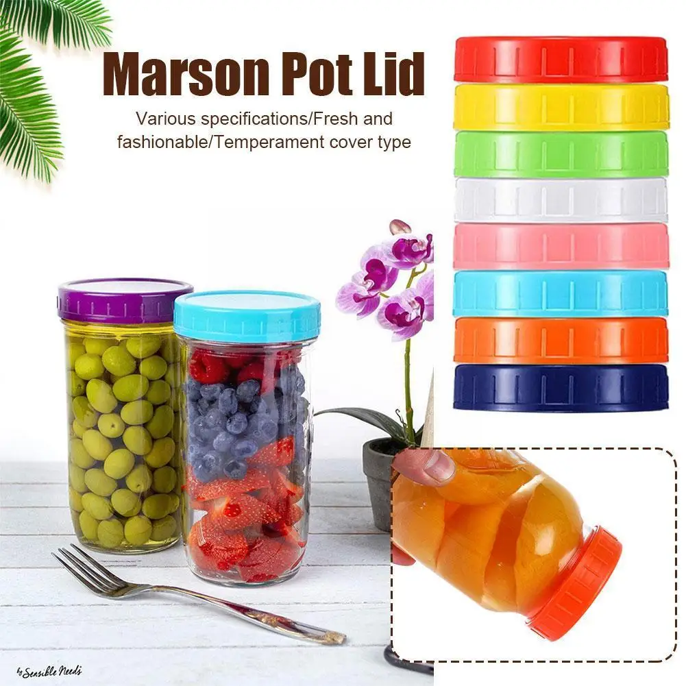 

16pcs Mason Jar Lid Food Grade Caps Canning Anti Scratch Mouth 86mm Wide Regular Covers Assorted Color Reusable Recyclable S4Z5