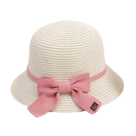 Детская Солнцезащитная шляпа для девочек, летняя соломенная шляпа в комплекте с маленькой сумкой, Пляжная летняя Солнцезащитная Панама принцессы