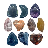 5pcs natural stone drop shape agate pendant 25 55mm charm fashion diy making necklace earrings jewelry womens accessories
