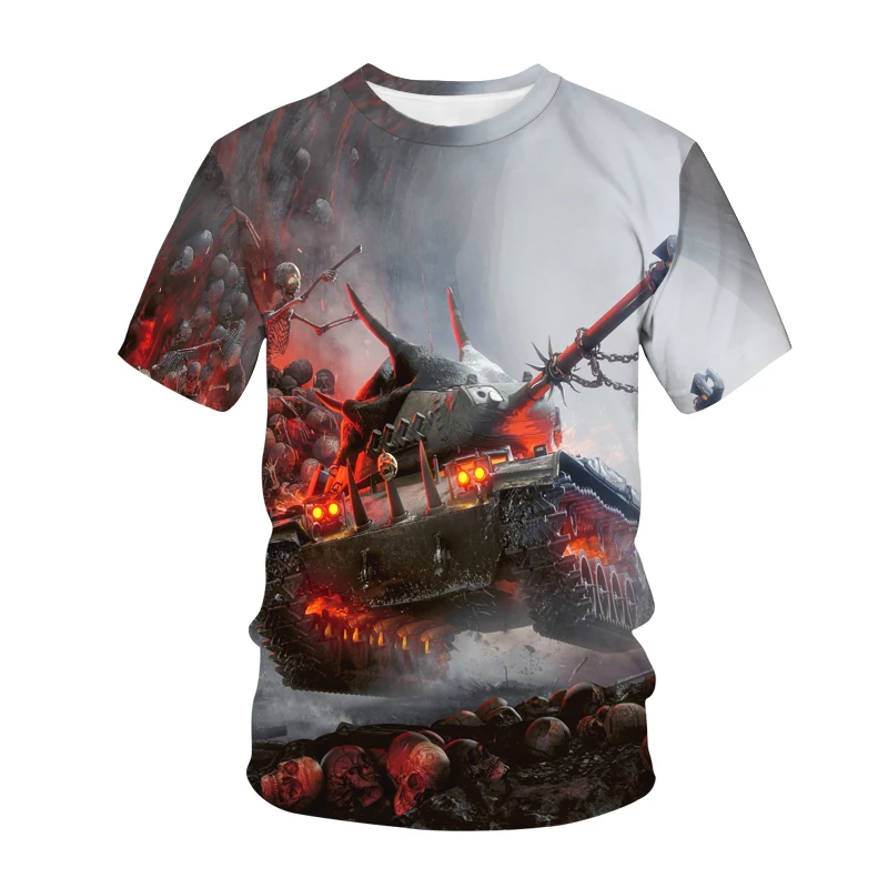 Hot Game World Of Tanks 3D Printed O-Neck Kids T Shirt Summer Fashion Sports T-shirt Boys Girls Unisex Children's clothing Tops images - 6