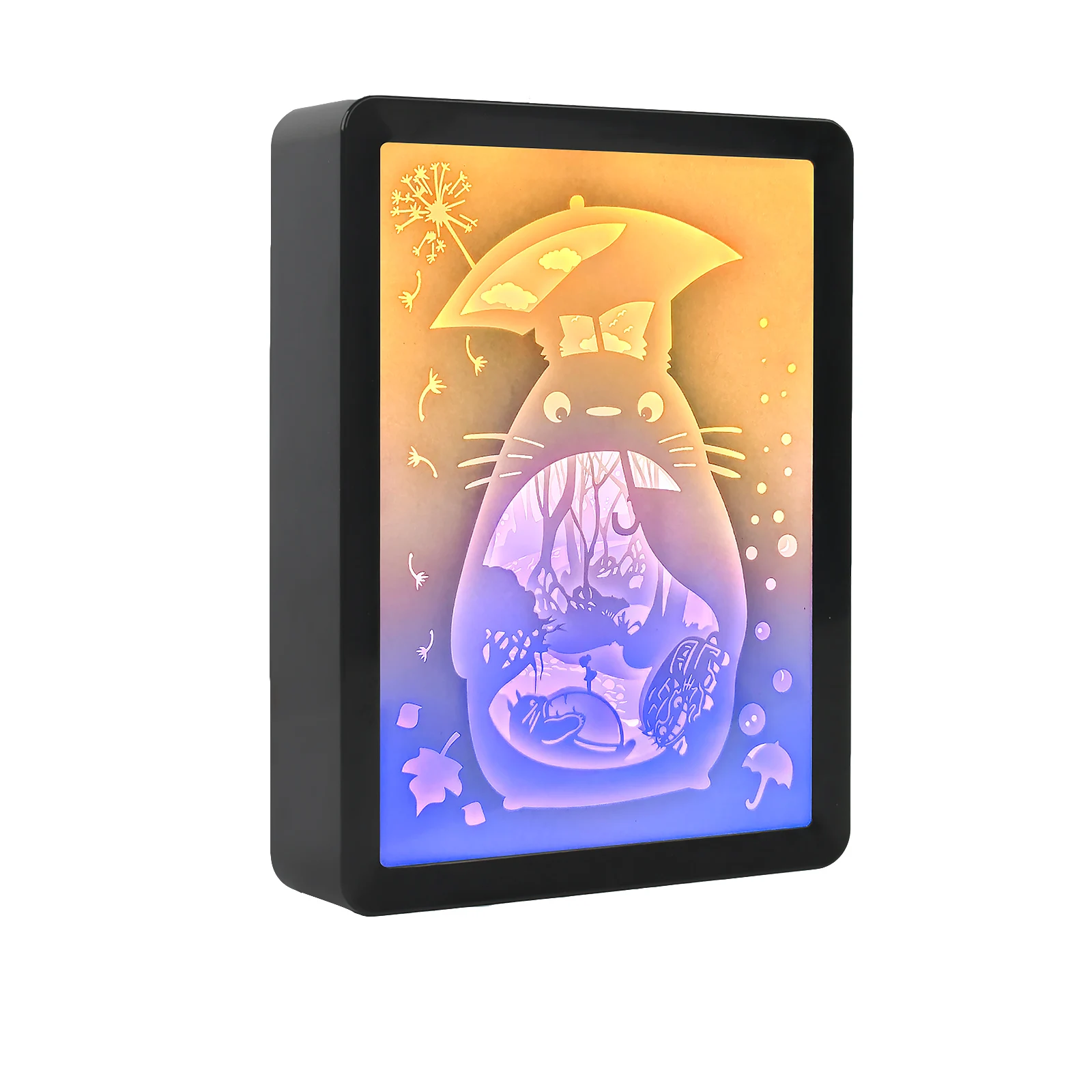 

Children'S Night Light Cat Shadow Box Diy Paper Cut Light Box Photo Frames With Led Wall Art Kawaii Desk Lamp Room Decoration