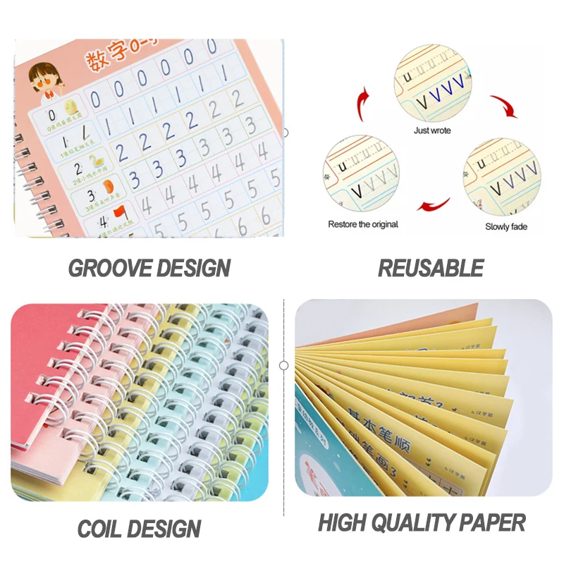 10 шт. многоразовая Волшебная копия Монтессори игрушка для письма алфавит тетрадь