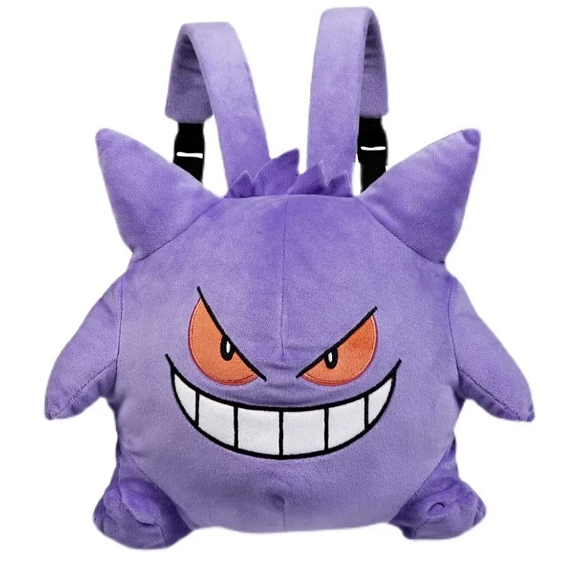 Pokemon Gengar plush backpack Snorlax children's backpack toy plush doll Christmas birthday gift Mier Q cartoon backpack