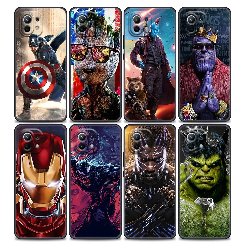 

Phone Case for Xiaomi Mi 11 Lite 5G NE 11i 11X 11T 12 Pro Poco F3 X3 GT X4 NFC Pro Silicone Cover Marvel Super heroes Avengers