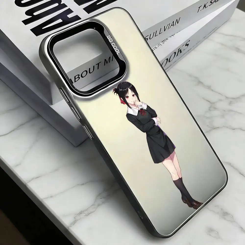 Фото Чехол для телефона Kaguya-sama Love is War-R для iPhone 17, 16, 15, 14, 13, 12, 11 Plus, Pro Max, XS, цветной серебристый чехол-фунда. №4