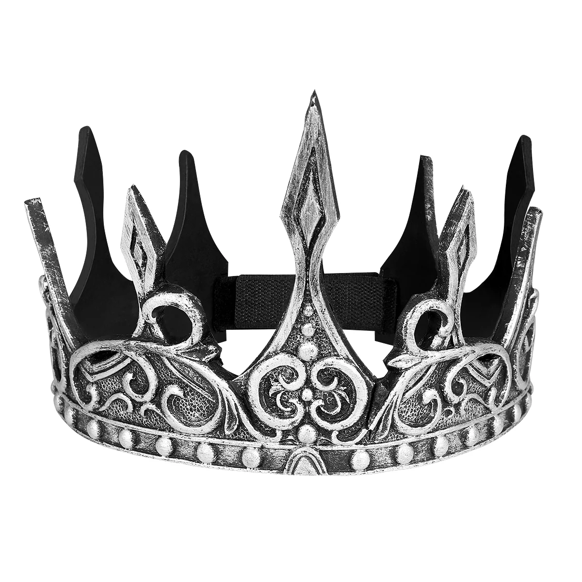 

Amosfun Silver King Medieva Crown Headband PU Crown Crown Headdress Party Favors for Men Adults