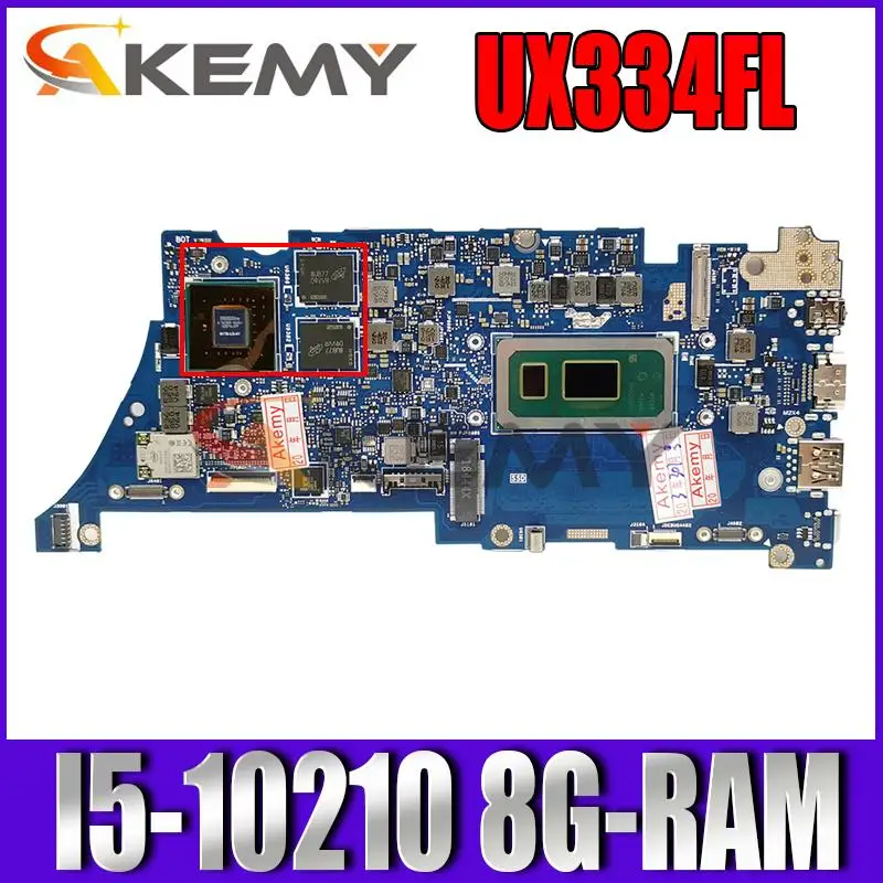 

UX334FL notebook motherboard is suitable for Asus ZenBook 13 UX334FL UX434FAC 100% test OK original motherboard I5-10210U 8G-RAM