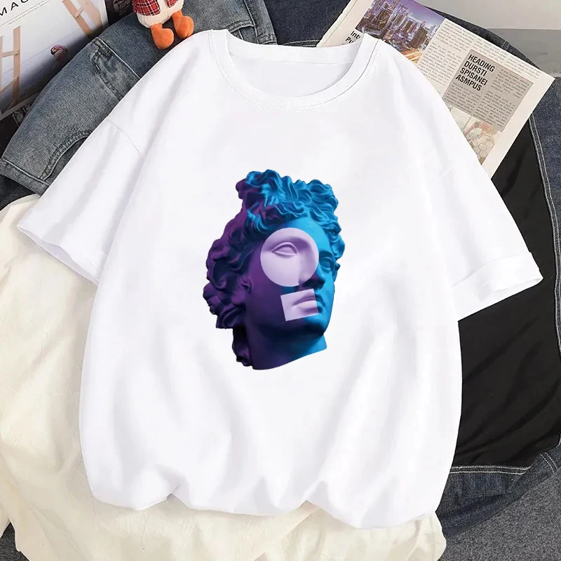 Ретро статуи Дэвида Миф Графическая футболка Женские футболки Kawaii Топы Harajuku 90-х