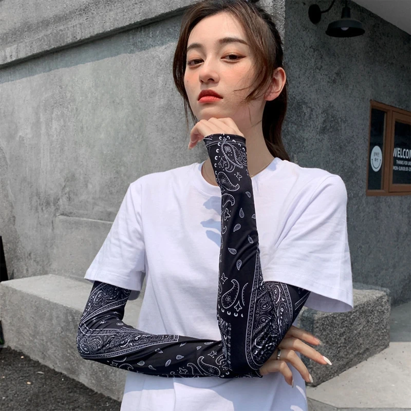 Ледяная шелковая Балаклава рукава ушные петли Шейная гетра защита от УФ-лучей