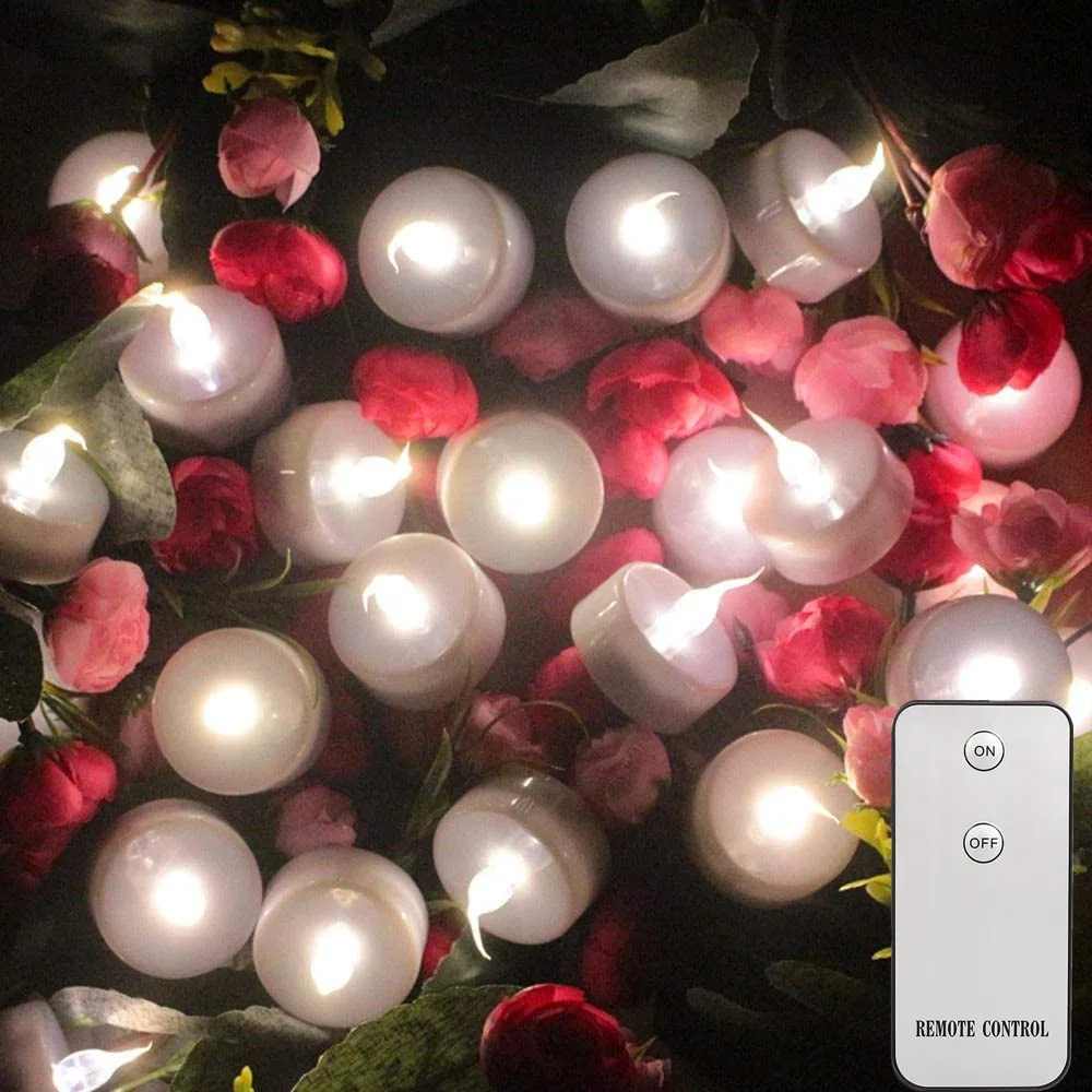 6/24Pc LED Tea Light Flameless Flickering Candles with Remote Control Long Lasting Battery Operated LED Tealights Candles 40%Off