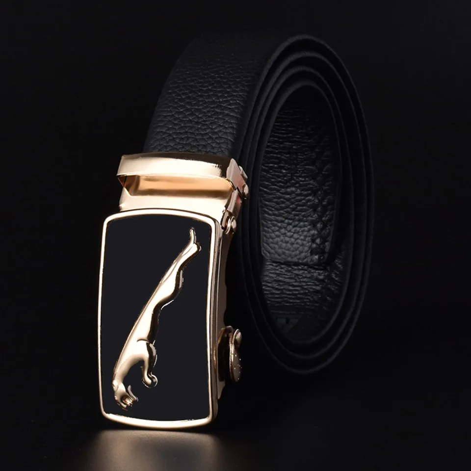 Business Casual Men's Automatic Buckle Belt New Trend Korean Brand Design Wear-Resistant Lychee Pattern Travel To Work Belt 2322