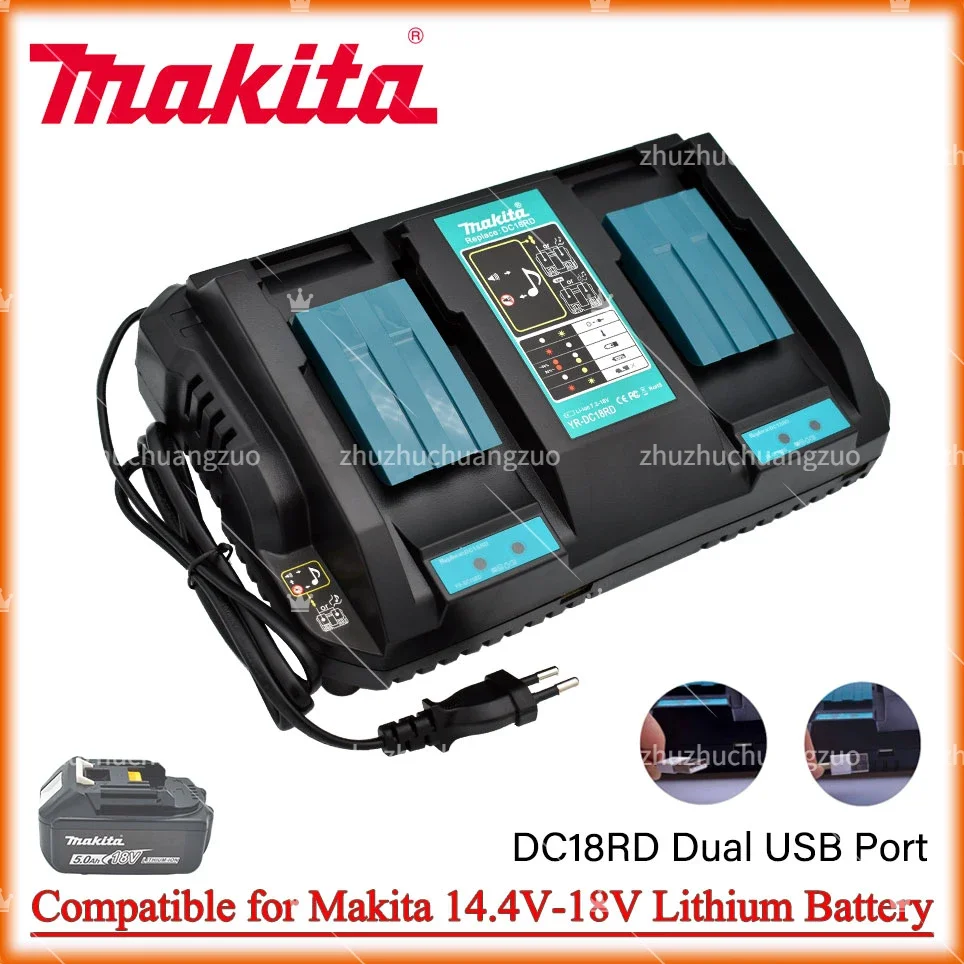 

Зарядное устройство, с двумя USB разъемами 14,4 В, 18 В, для аккумуляторов BL1860, BL1415, BL1430, BL1830, BL1840, BL1850, BL1845 для электроинструмента Makita
