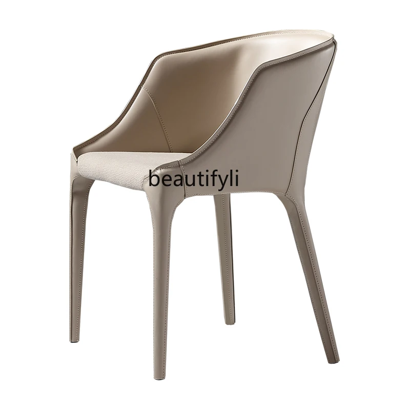 

Седельный стул для конференц-зала yj, итальянский легкий роскошный стул для кабинета, высококлассный кожаный обеденный стул