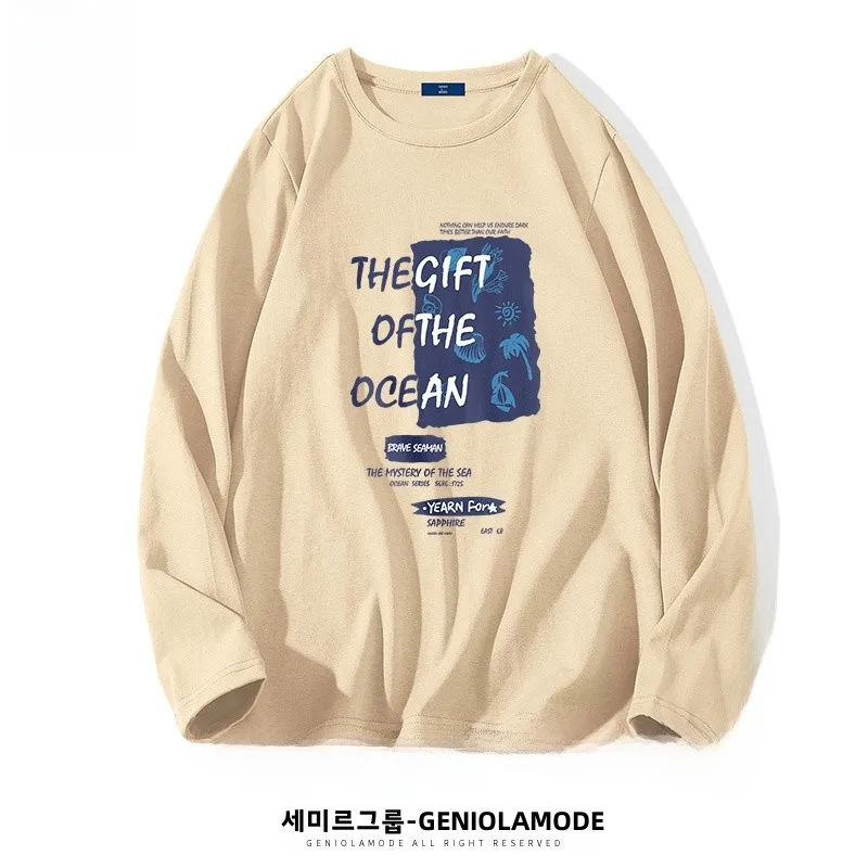Geniolamode Long sleeves Shirt Men's Autumn Hoodie Thin Plus size Bottoming Boys Top Fashion