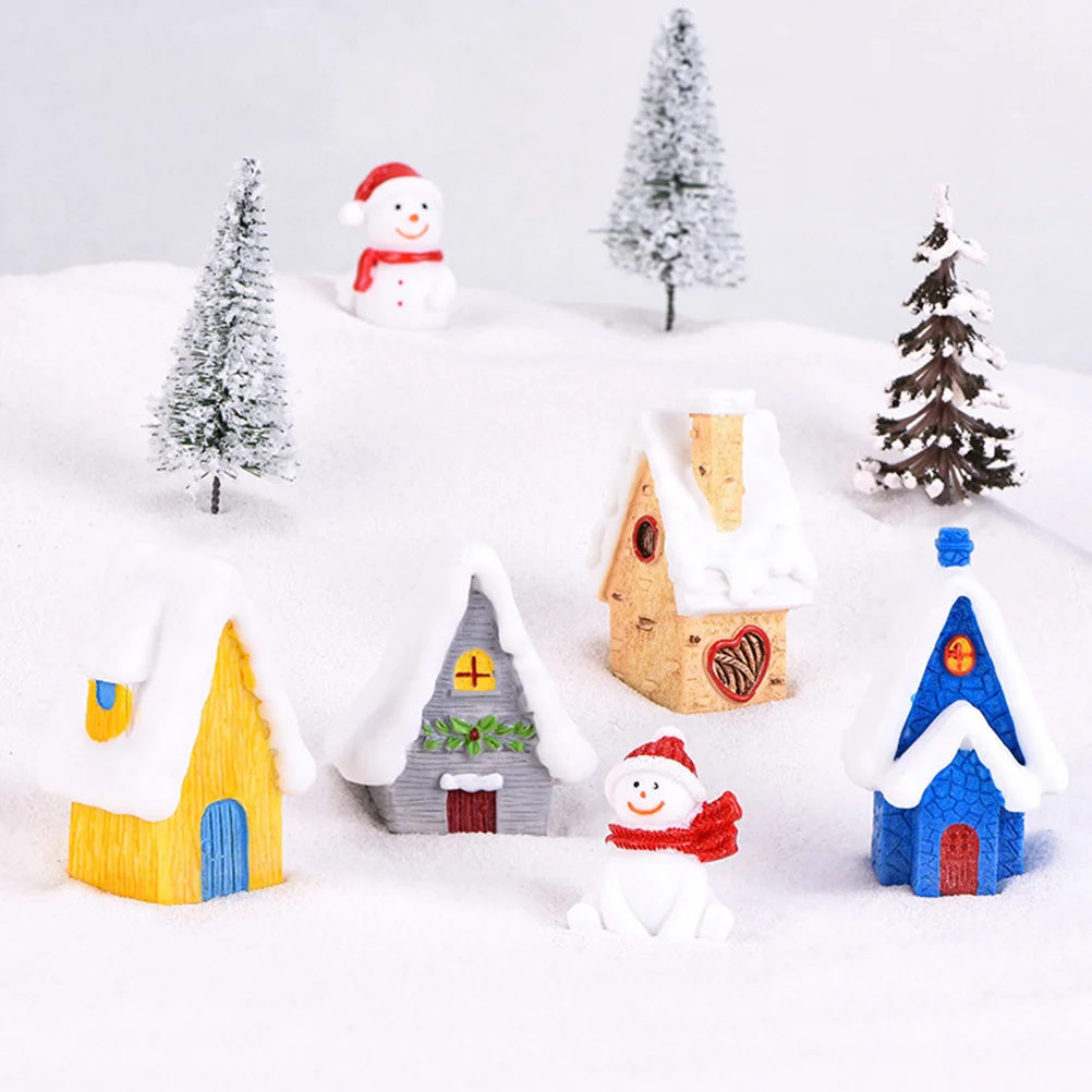 

4 PCS Decorate Miniture Decoration Micro Landscape Accessories Small Snow House
