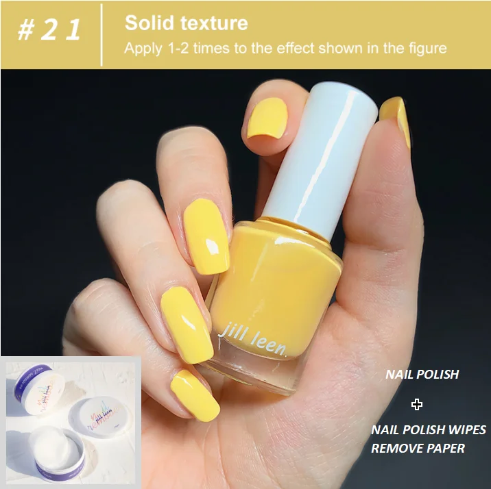 

Яркий и прочный лак для ногтей JILLLEEN на водной основе, 6 мл + Лавандовые салфетки для ногтей, бумажные салфетки для удаления лака для ногтей