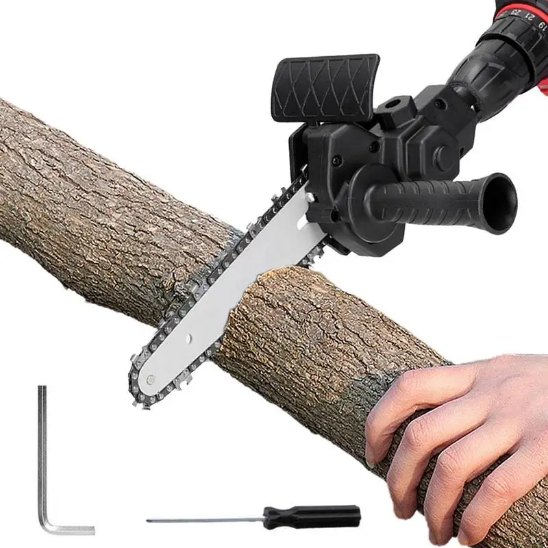 Electric Drill Chainsaw 4inch Electric Drill Modified To Electric Chainsaw Attachment DIY Electric Chainsaws Accessories
