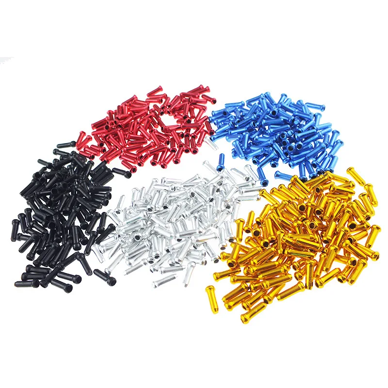 

100pcs MTB Bike Bicycle Brake Shifter Aluminum Inner Cable Tips Crimps Cycle Cycling Parts Derailleur Shift Cables End Bike Part