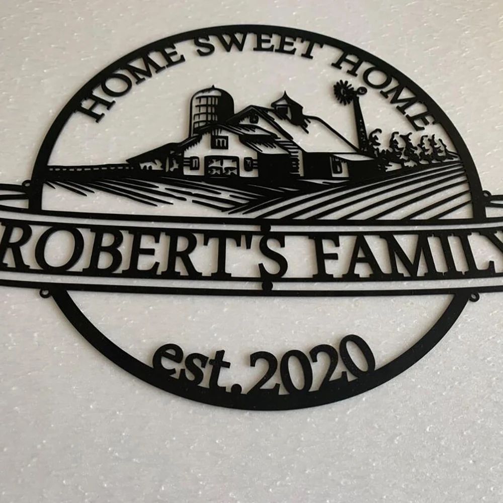 Милый домашний СЕМЕЙНЫЙ Знак персонализированный знак фамилия металлическая