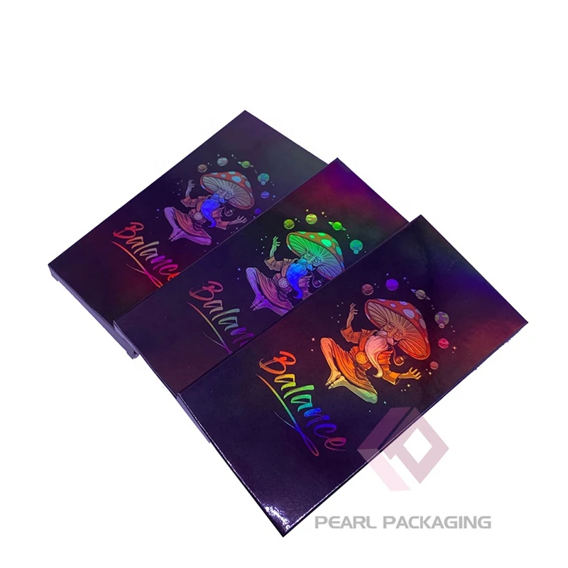 

100pcs Edible Magic Mushroom Chocolates Holographic Bar Packaging Boxes