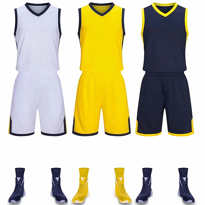 

Basketball Jersey Sets Breathable Girl Boys Basketball Tracksuit Uniforms Training Suits Adult Kids Sport Clothes Kits