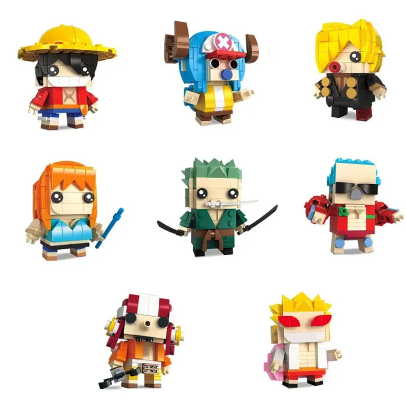 

Anime One Piece Luffy Zoro Sanji Micro Particle Connection Blocks Cartoon Assembled Block Model Toys Kids Birthday present