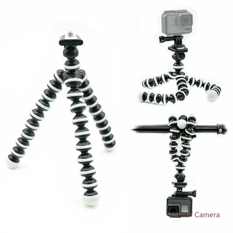 Flexible Tripod Stand Mini Monopod Octopus Tripods for Insta360 X3 Gopro Hero 11 9 DJI Action 3 Cameras Mobile Phone Accessories