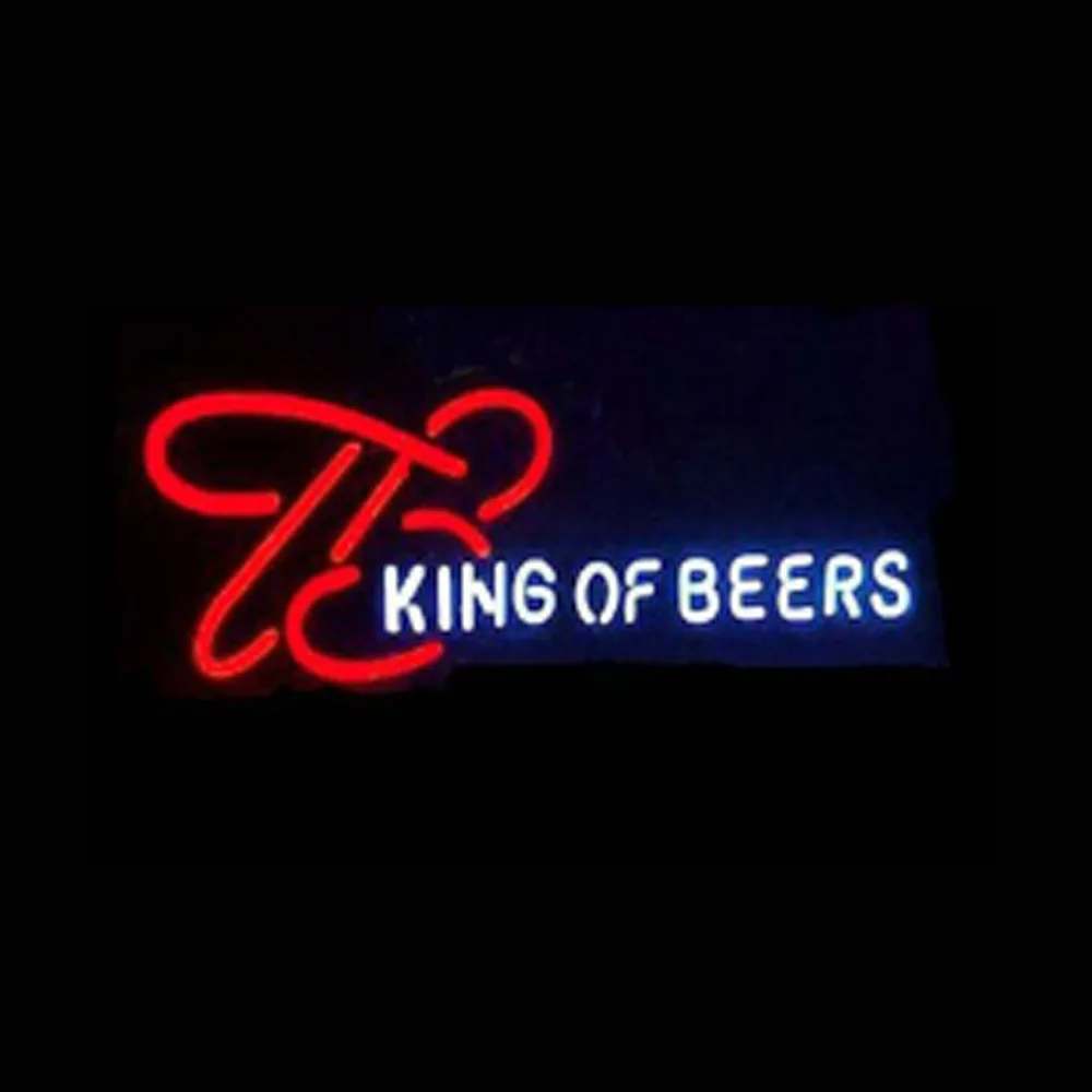 

Стеклянная трубка Budweiser King of Beer, открытая, ручной работы, для бара, KTV, фирменный магазин, рекламный декоративный дисплей, неоновая вывеска 24 "X10"