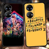 stranger things poster phone case for huawei p20 p30 p50 pro p20 p30 p40 lite y6 y7 y9 y7a y6p y9s 2019 p smart z 2021 tpu cover