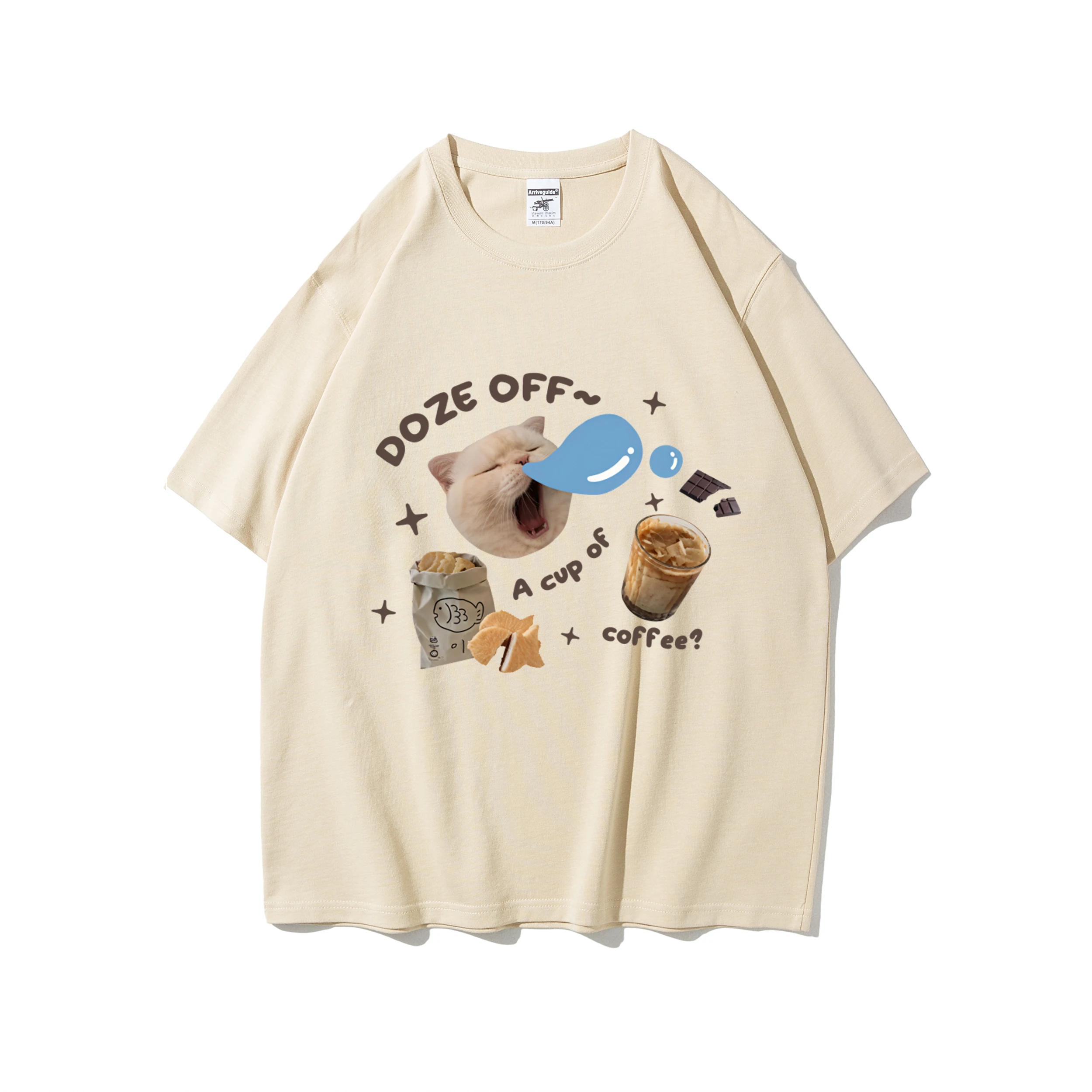 Футболка женская хлопковая оверсайз с принтом Мишка Тедди и круглым вырезом