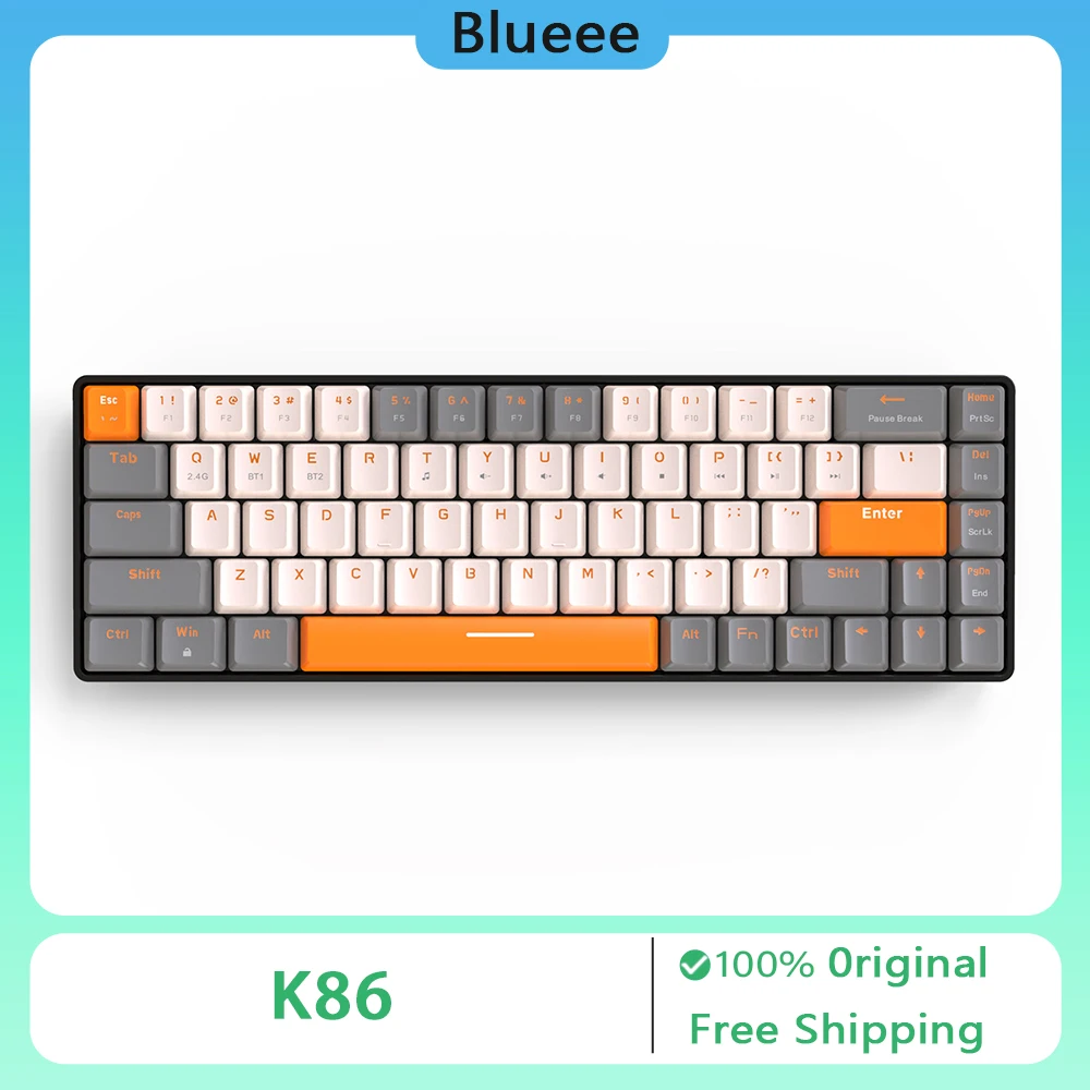 Freewolf K68 Беспроводная механическая клавиатура с Bluetooth двойной режим горячей