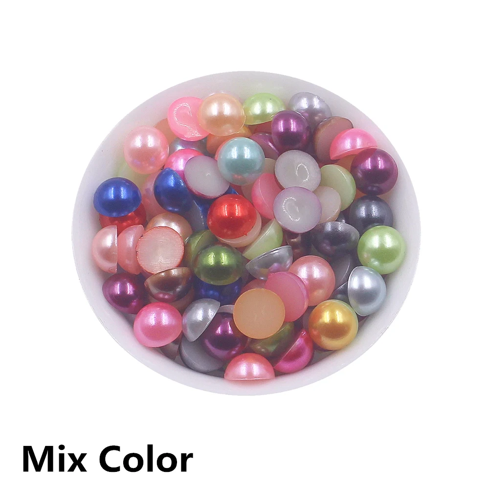 

Bulk Wholesale Sizes 2/3/4/5/6/7/8/10MM ABS Plastic Half Round pearl Loose Beads DIY Jewelry/Headwear/Nail Art /Phone Decorate