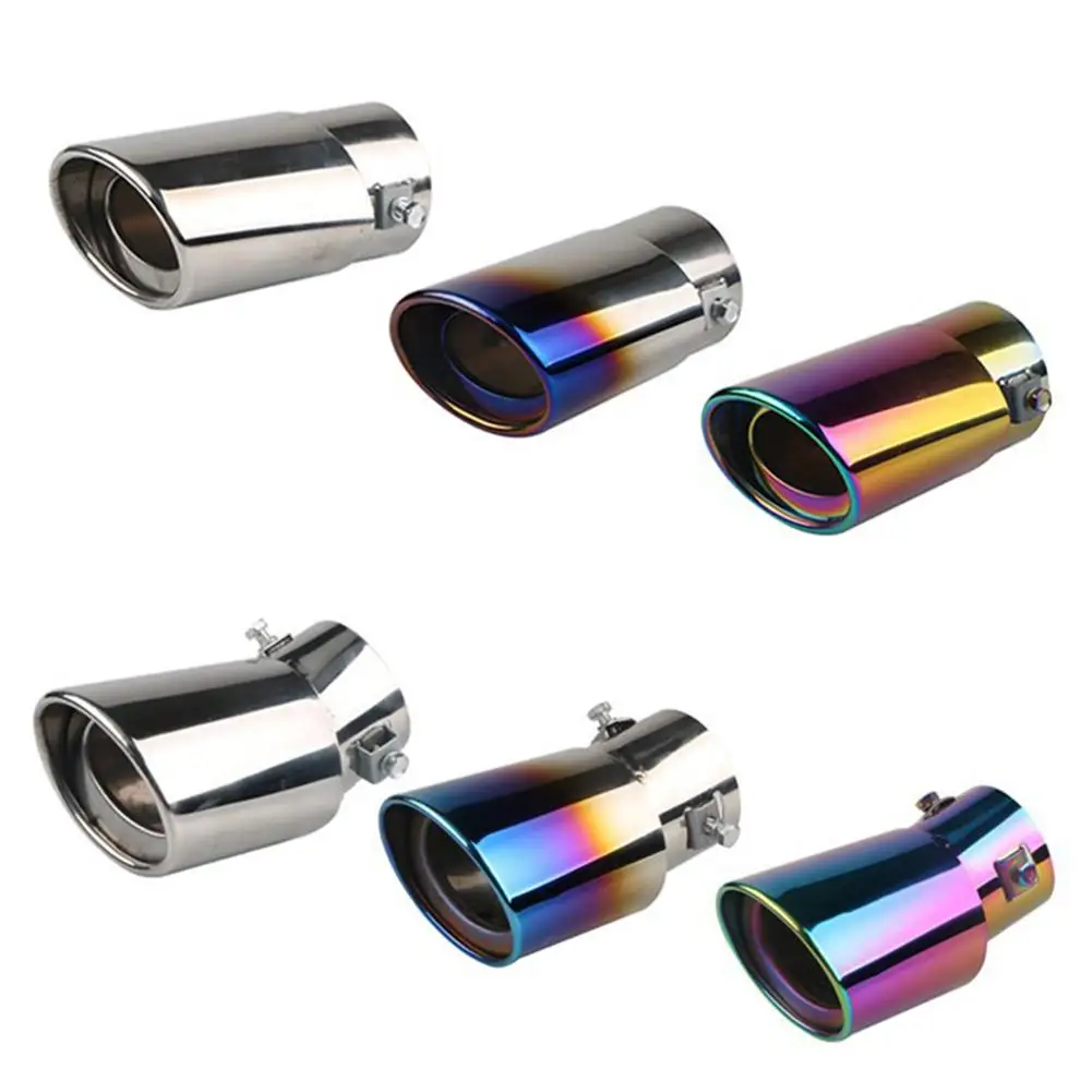 

63mm Universal Car Styling Exhaust Nozzle Muffler Tip Stainless Steel Tail Throat Tailpipe Exhaust Pipe Modification Supplies
