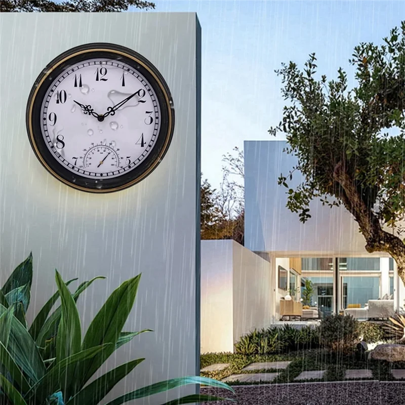 

Винтажные настенные часы с термометром ABXK