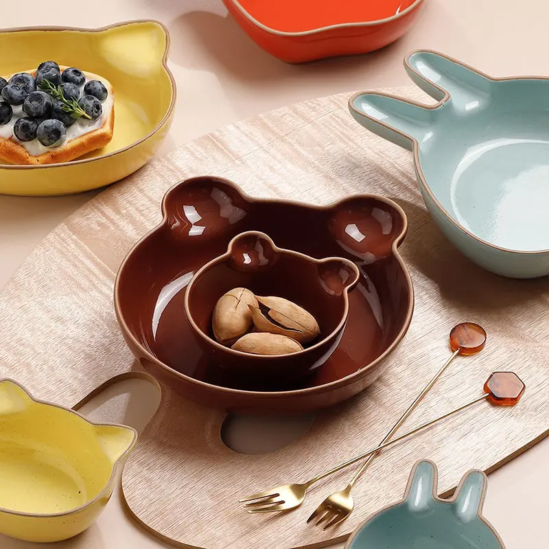 Милая мультяшная керамическая тарелка домашний поднос тарелки для десертов