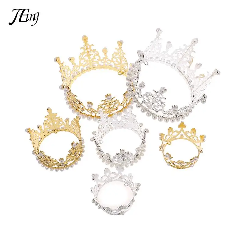 

Ручная работа Жемчуг Корона принцесса торт Топпер искусственный жемчуг головной убор свадебный торт украшение детский душ день рождения Т...