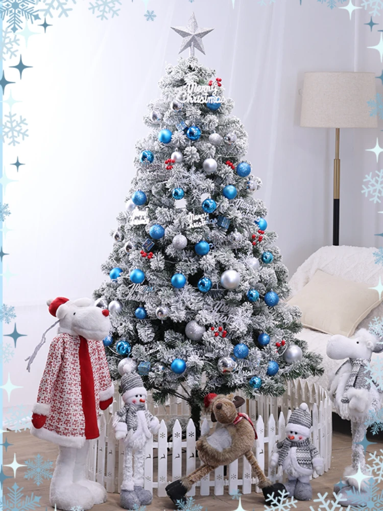 

Snowflake Christmas Tree Luxury Living Room 1.5m 1.8m Artificial Encrypted Christmas Tree Ornaments New Year Gift Home Decor