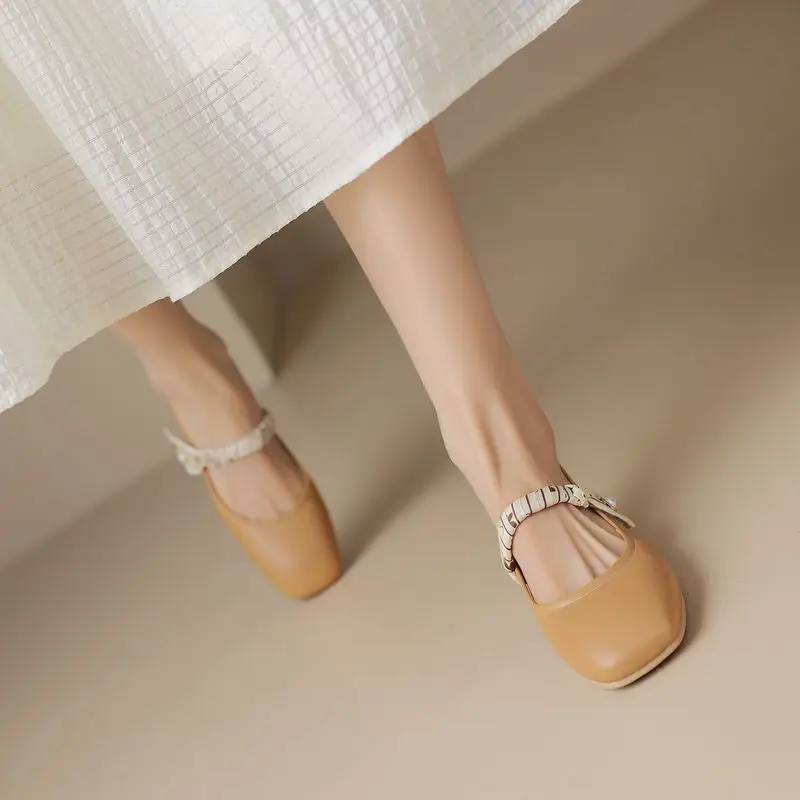 ASILETO Brand Hot Sale Мягкие туфли на плоской подошве для женщин с квадратным носком без