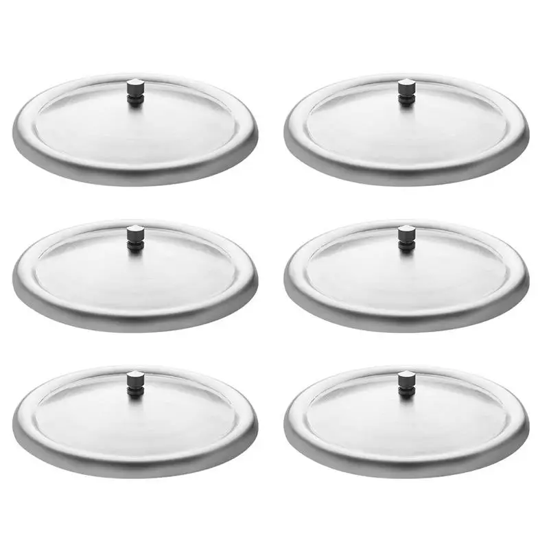 

6Pcs Stainless Steel Water Cup Lids Dustproof Lids Mug Cover Stainless Steel Lids Heat Preservation Cup Lids 8cm