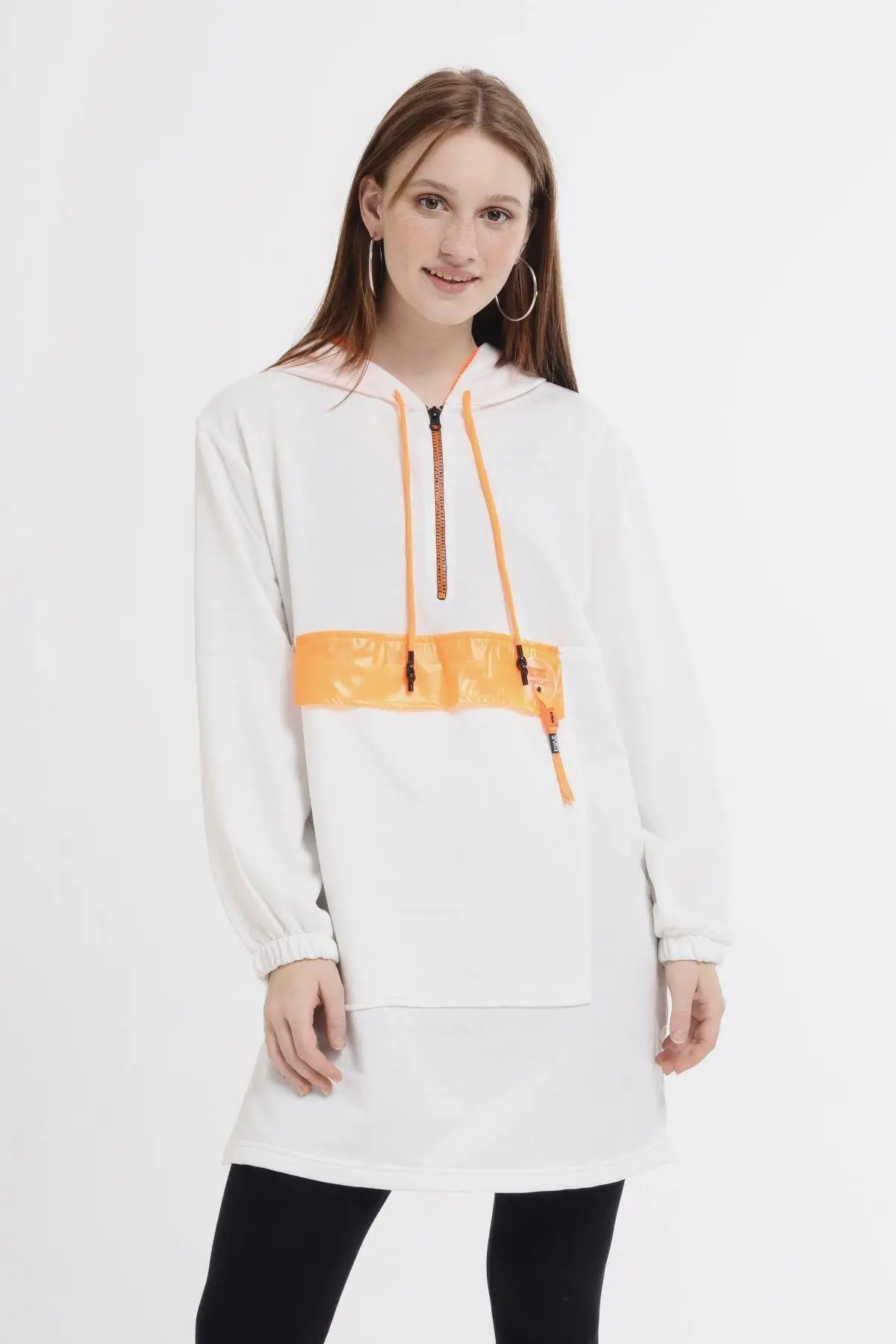 

Women's Sweatshirt Mesh Hooded Pocket Half Zipper Hoodies Fashion All Season New Designer Pullovers Fleece Hoodies