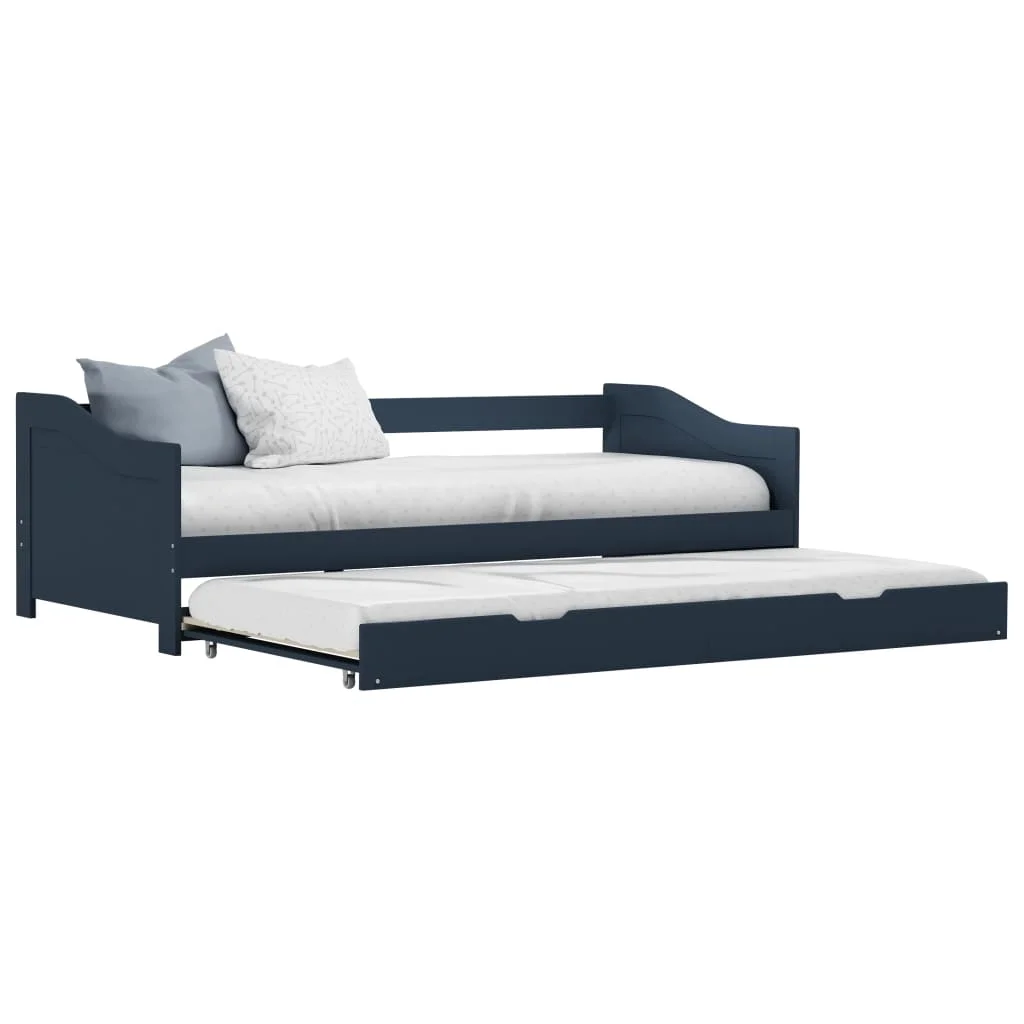 

Pull-out Sofa Bed Frame, Pinewood Bed ,Bedroom Furniture Grey 90x200 cm