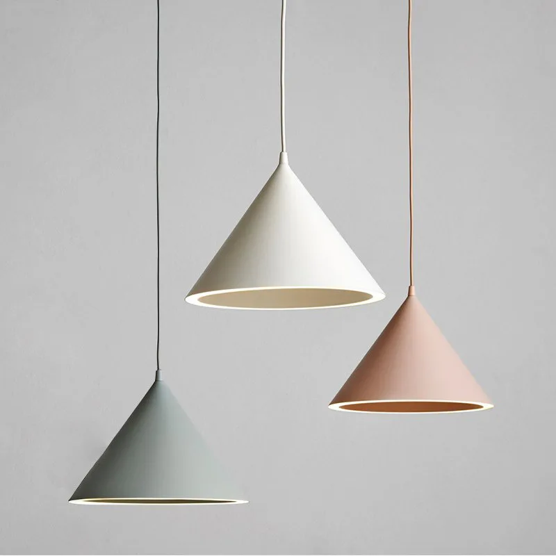 

Modern Cone Led Pendant Lights Black White Lampshade for Table Dining Bedroom Bedside Hanging Lamp Home Decor Lighting Fixture