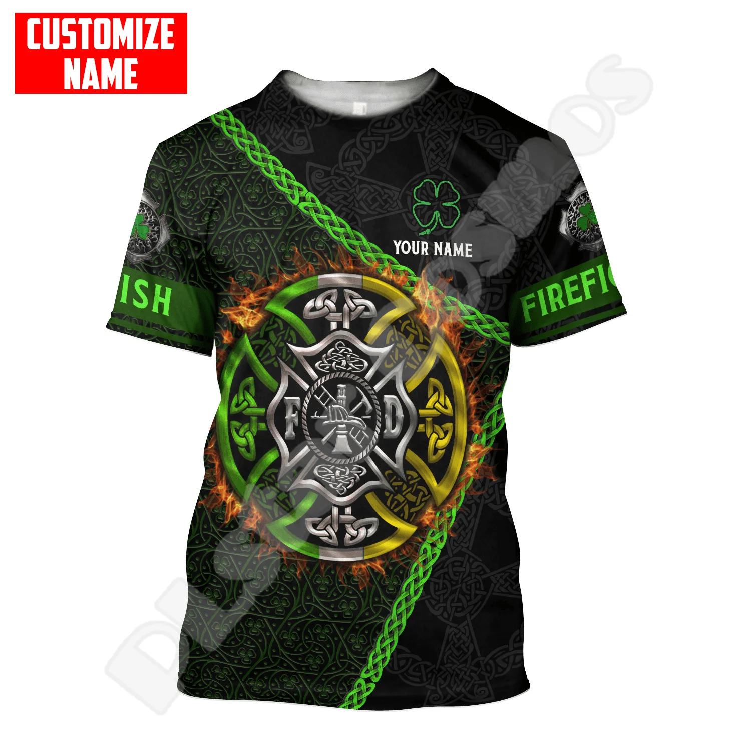 Футболка с принтом в виде флага страны Ирландии клевера ирландской татуировки