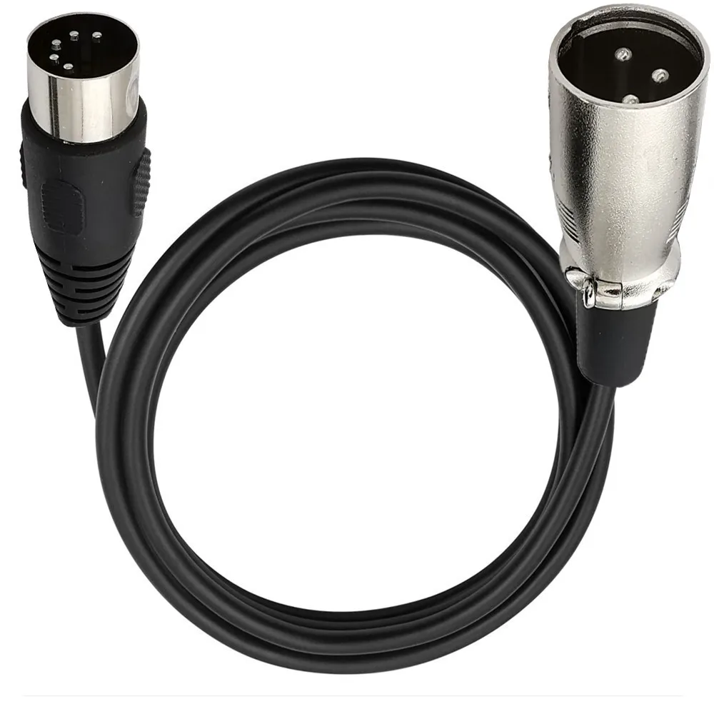 Фото Кабель-переходник MIDI-XLR DIN 5-контактный разъем «папа» — XLR 3-контактный аудиокабель для подходящих музыкальных инструментов с разъемом MIDI или XLR №4