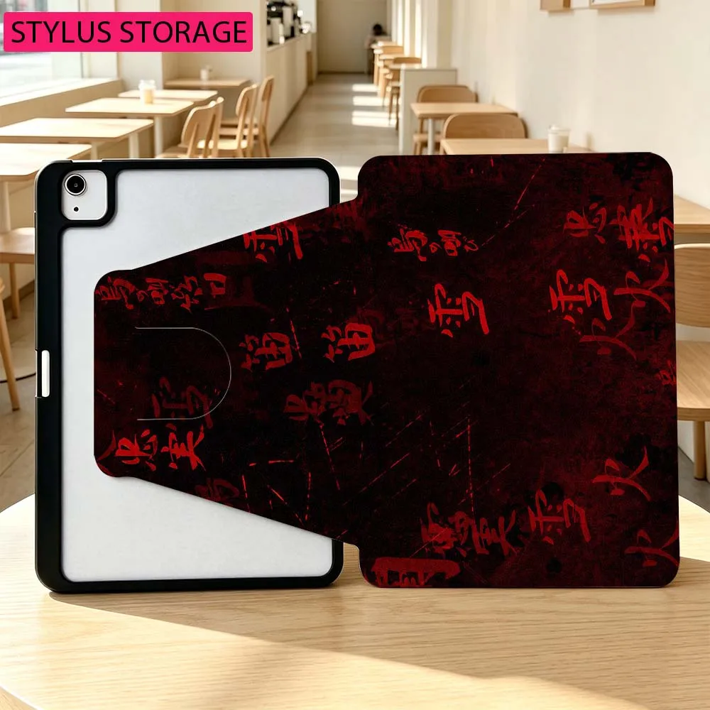Фото Чехол Anime Horror Black Hole для Samsung Galaxy Tab A7 A8 A9 A11 S6 S7 S8 S9 S10 S11 FE Plus 360 °   Чехол для планшета с поворотным слотом для ручки №1