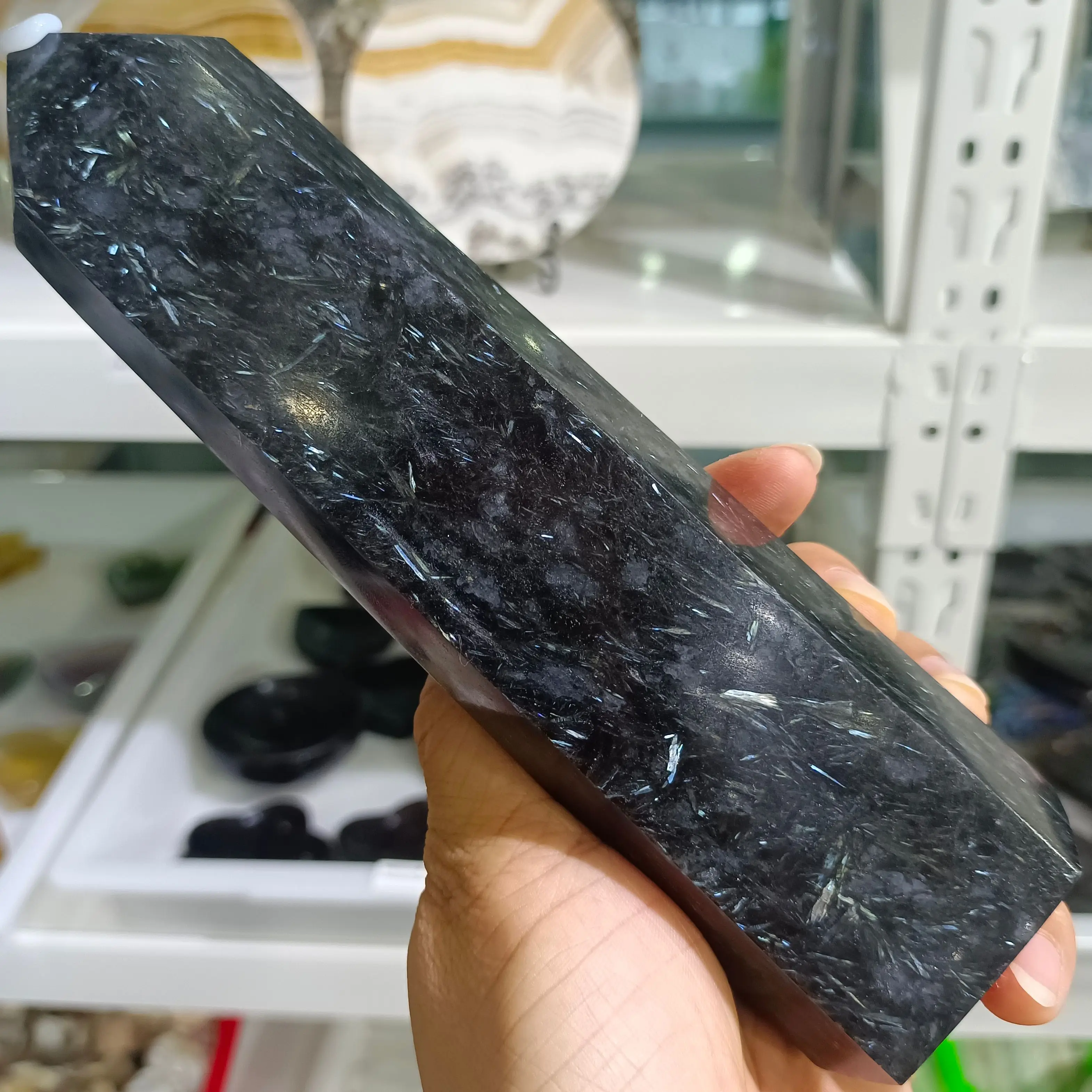 Натуральный дымовой цветок камень колонна Хрустальная палочка энергичная руда