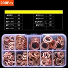 Набор медных шайб, уплотнительных гаек и болтов, набор плоских колец в ассортименте с коробкой  M8M10M12M14 для пробки отстойника