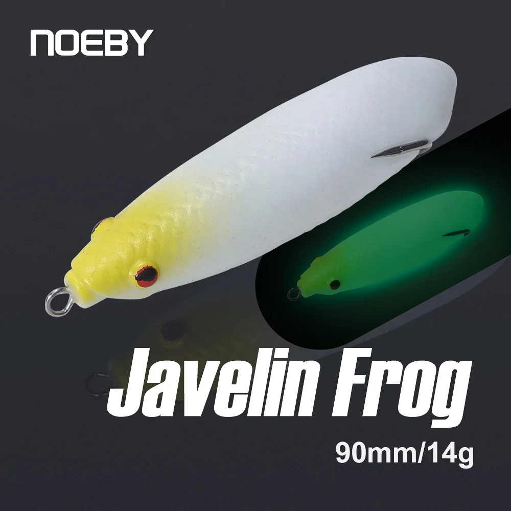 

NOEBY Javelin Frog Silicone Bait 90mm 14g Topwater Fishing Lure Walking Dog Hollow Body Luminous Artificial Soft Baits