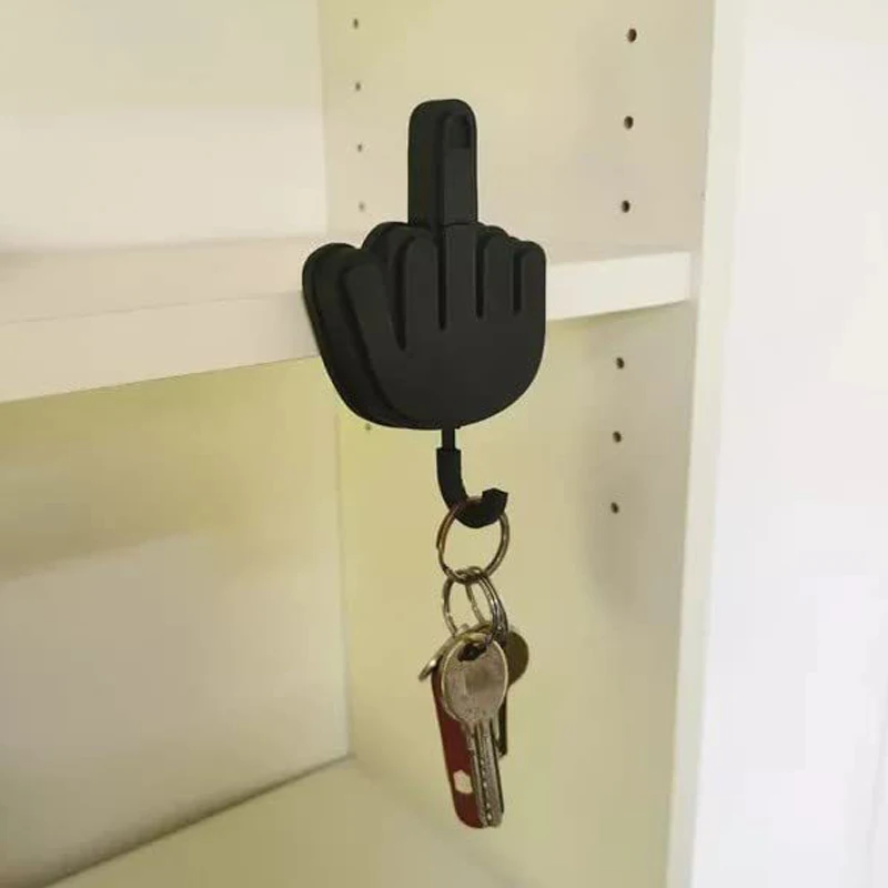

Creative Retractable Middle Finger Hook Key Holder Punch-Free Sticky Hook Wall Clothes Hanger Room Decoration Light Luxury Hooks